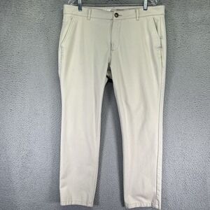 Mugsy Pants Mens 38x29 Beige Chino Teddys Classic Fit Stretch Preppy